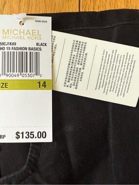 Michael Kors Black Stretch  'Flare' Pants Suze 12 NWT